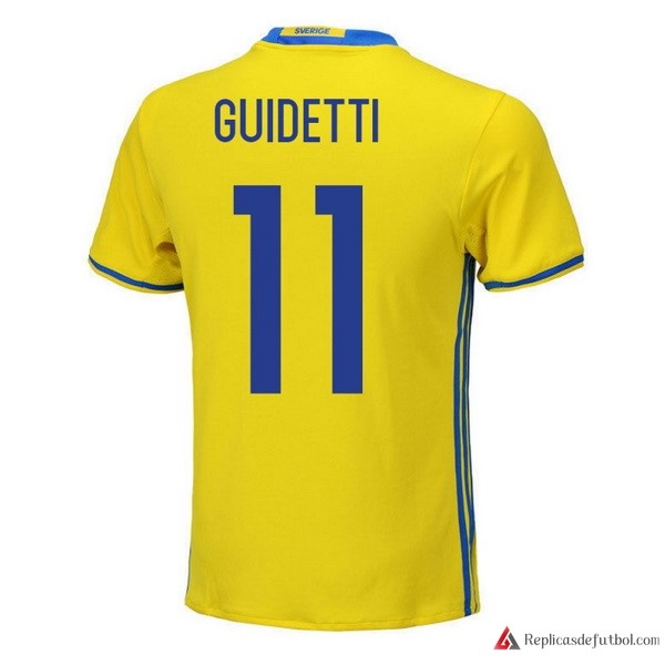 Camiseta Seleccion Sweden Primera equipación Guidetti 2018 Amarillo